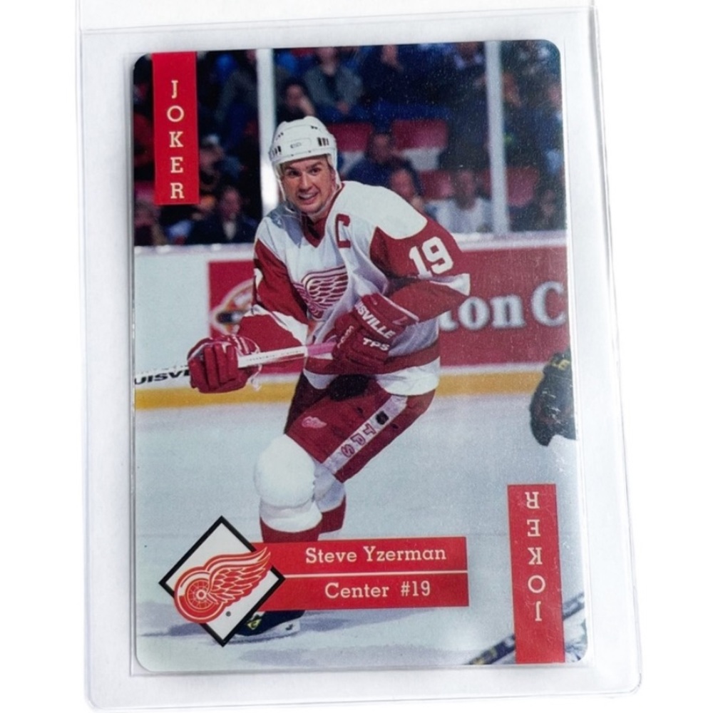 95’ Steve Yzerman Western NHL Conference Hockey Playing Card Red Wings Joker - Picture 1 of 5